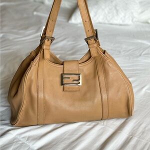 Fendi Tan Leather Shoulder Bag